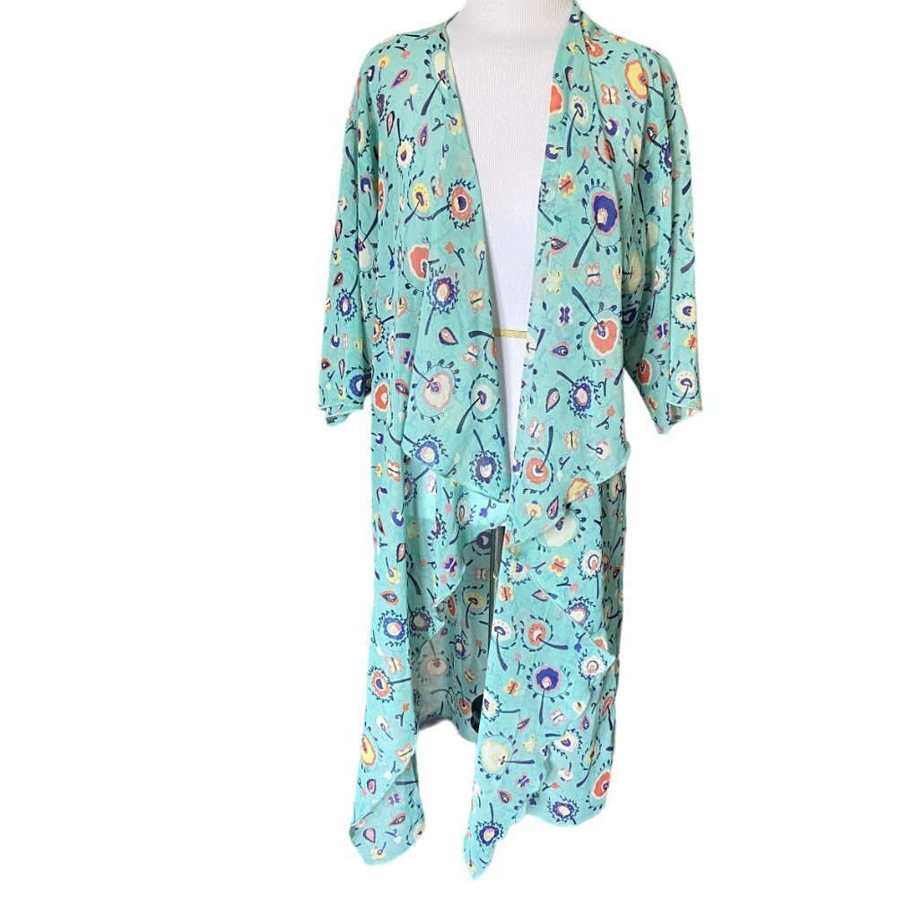 Lularoe Sheer Floral Kimono Duster Sz M